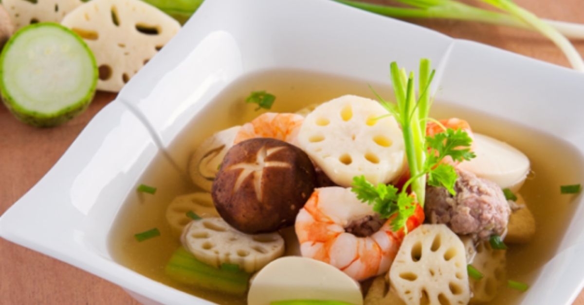 Cách nấu món canh củ sen nấu tôm cho bữa ăn siêu hút