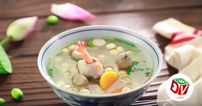 Nhìn bắt mắt, ăn tuyệt ngon với canh tôm mọc hạt sen