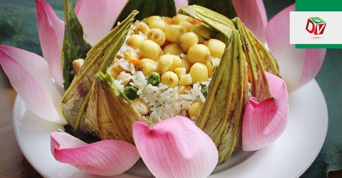 com-hap-la-sen Cơm hấp lá sen