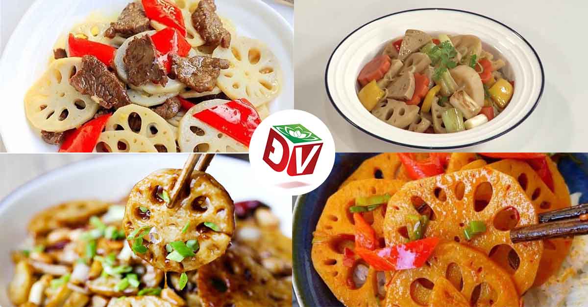 thành phẩm củ sen xào chay