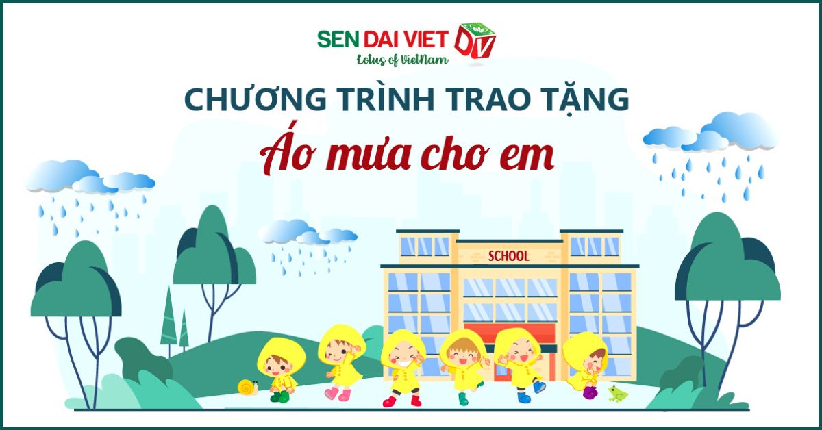 Sen Đại Việt trao tặng áo mưa cho em